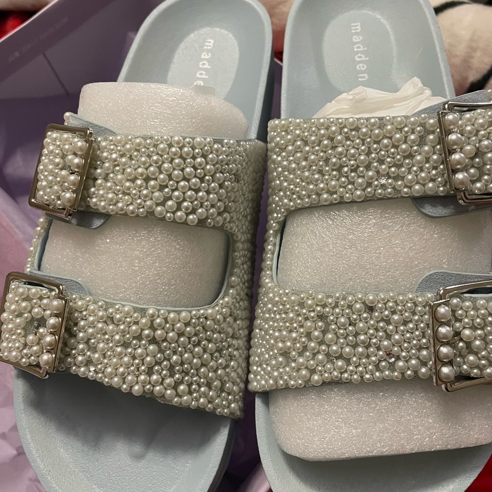 Madden Girl, baby blue, size 8